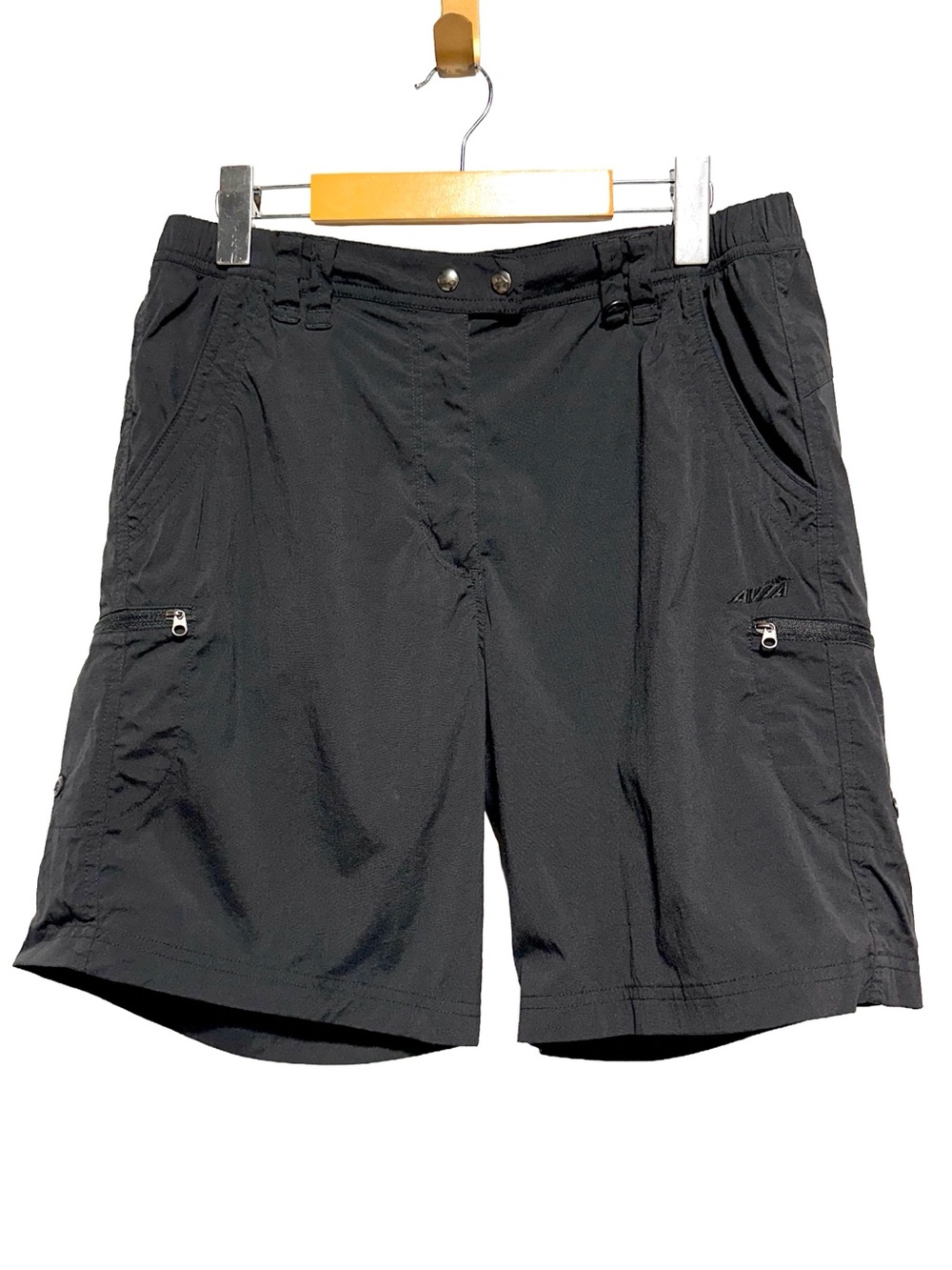 AVIA Black Nylon Cargo Hiking Utility Shorts Athleisure Travel Sporty